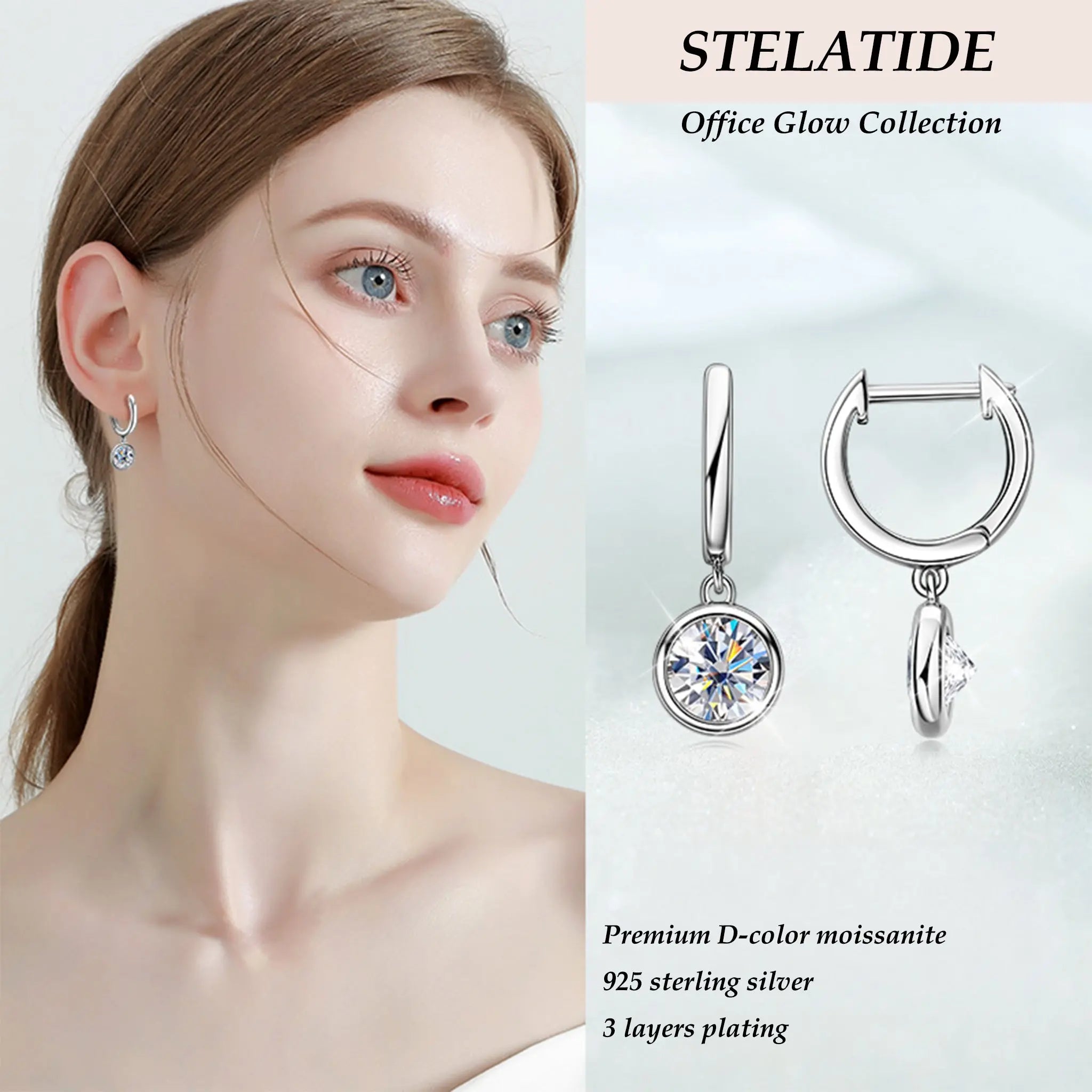 Glow moissanite earrings STELATIDE