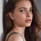 Black Moissanite Stud Earrings STELATIDE