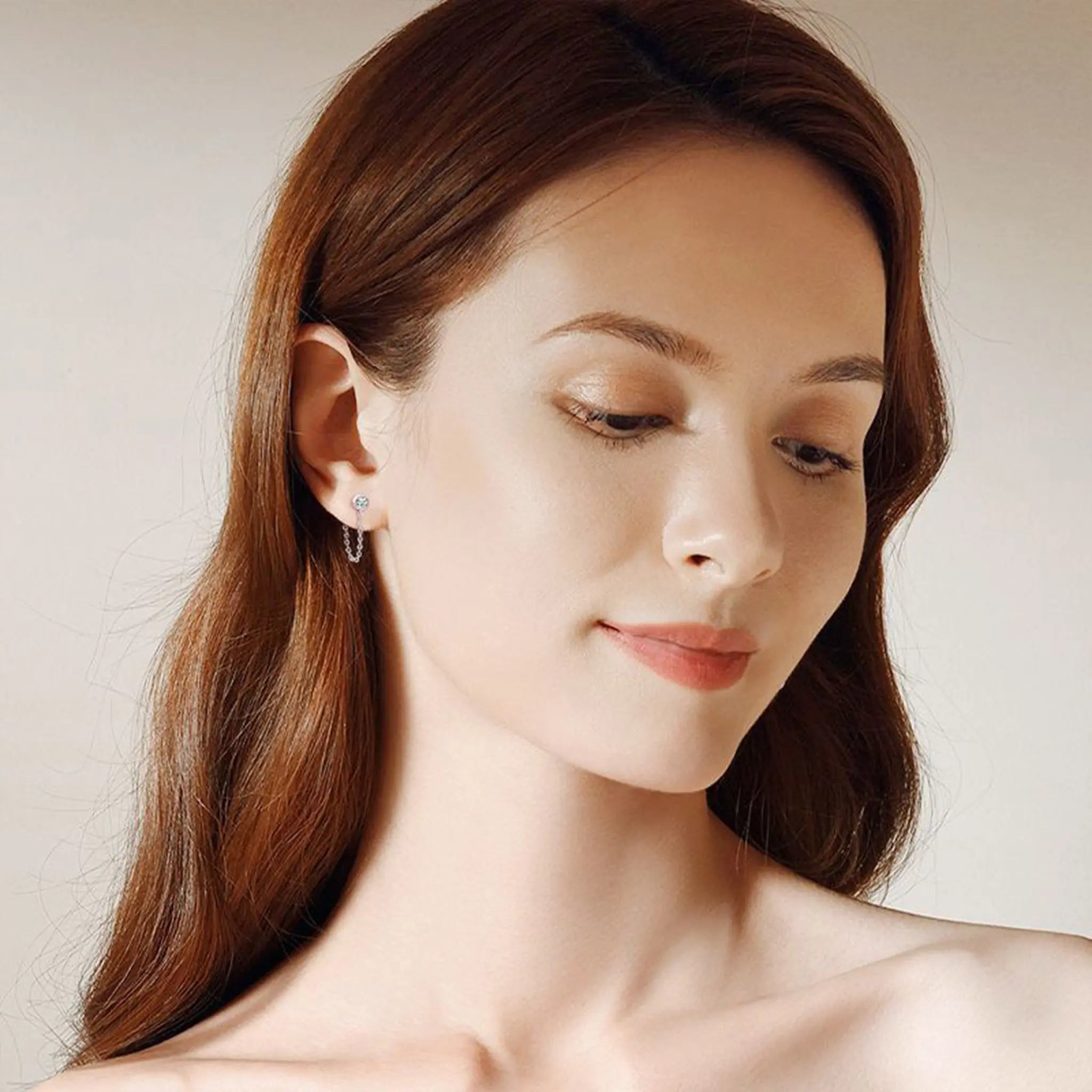 Glow moissanite tassel ear threads STELATIDE