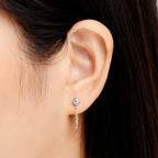 Glow moissanite tassel ear threads STELATIDE