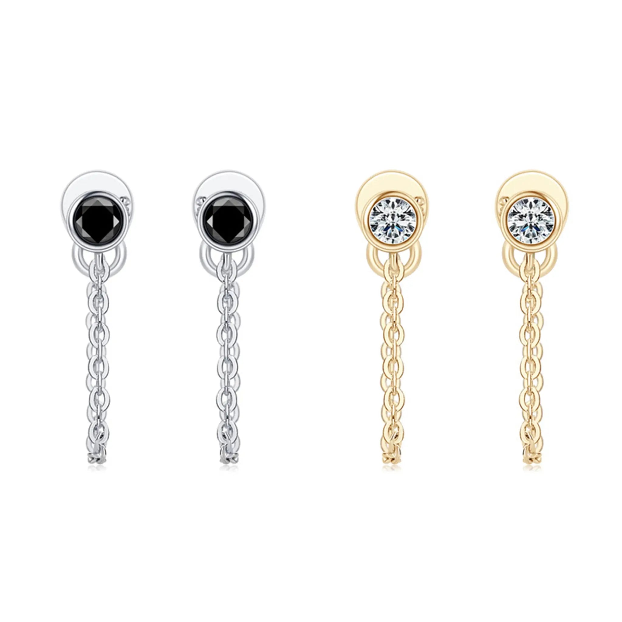 Glow moissanite tassel ear threads STELATIDE