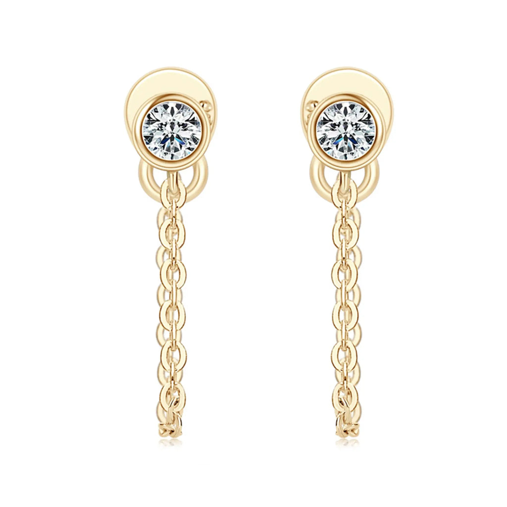 Glow moissanite tassel ear threads STELATIDE