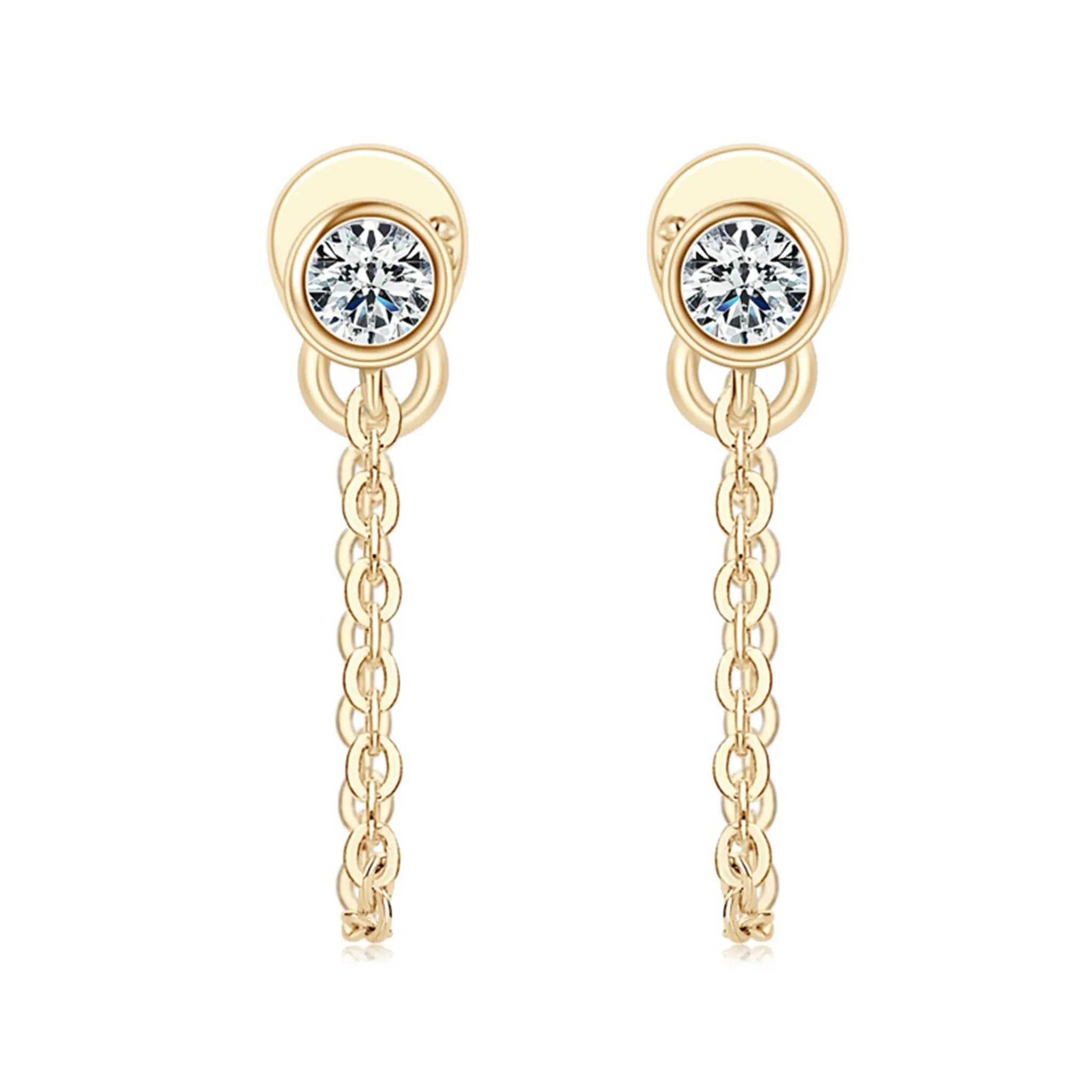 Glow moissanite tassel ear threads STELATIDE
