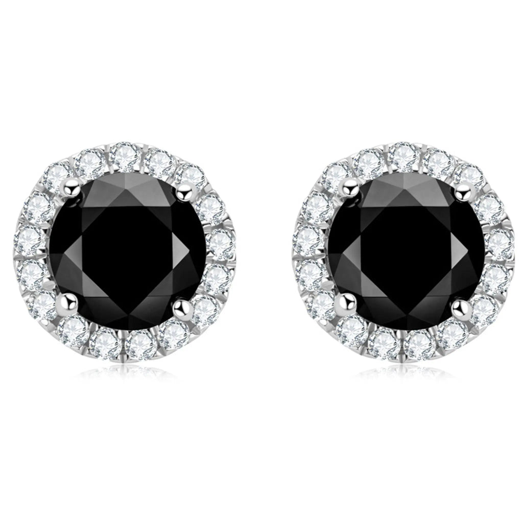 Black Moissanite Stud Earrings STELATIDE