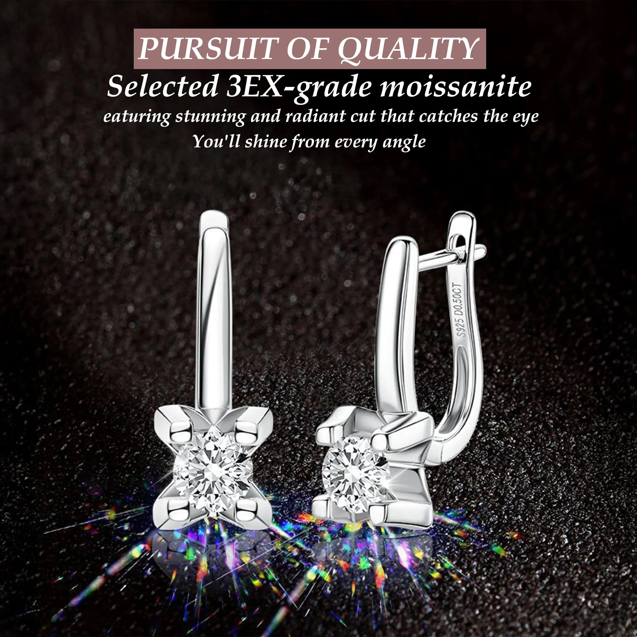 Bullhead moissanite earrings STELATIDE