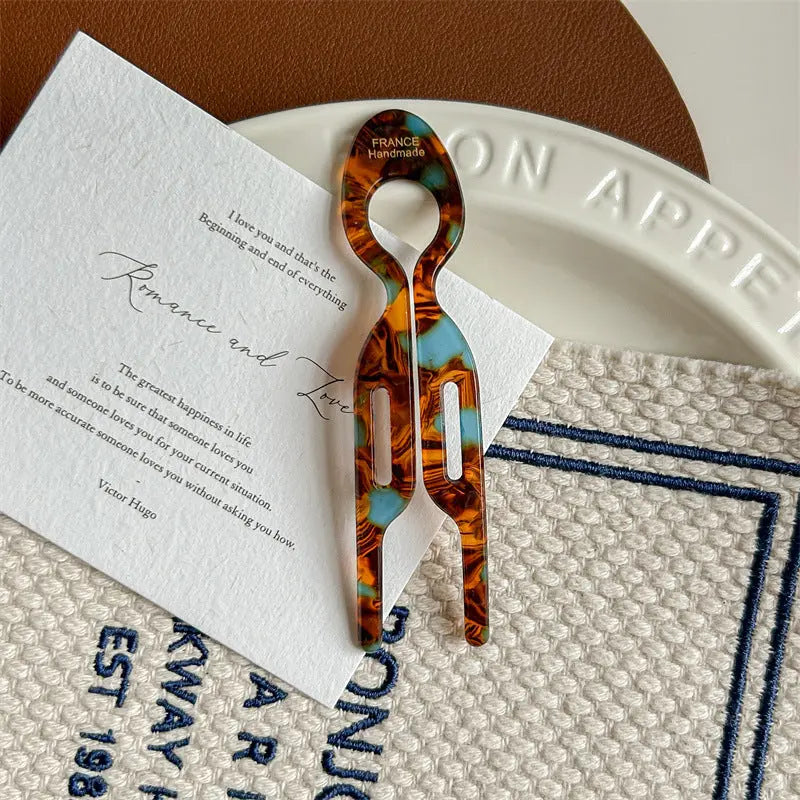 Fish tail Acetate U-Shaped Hairpin STELATIDE