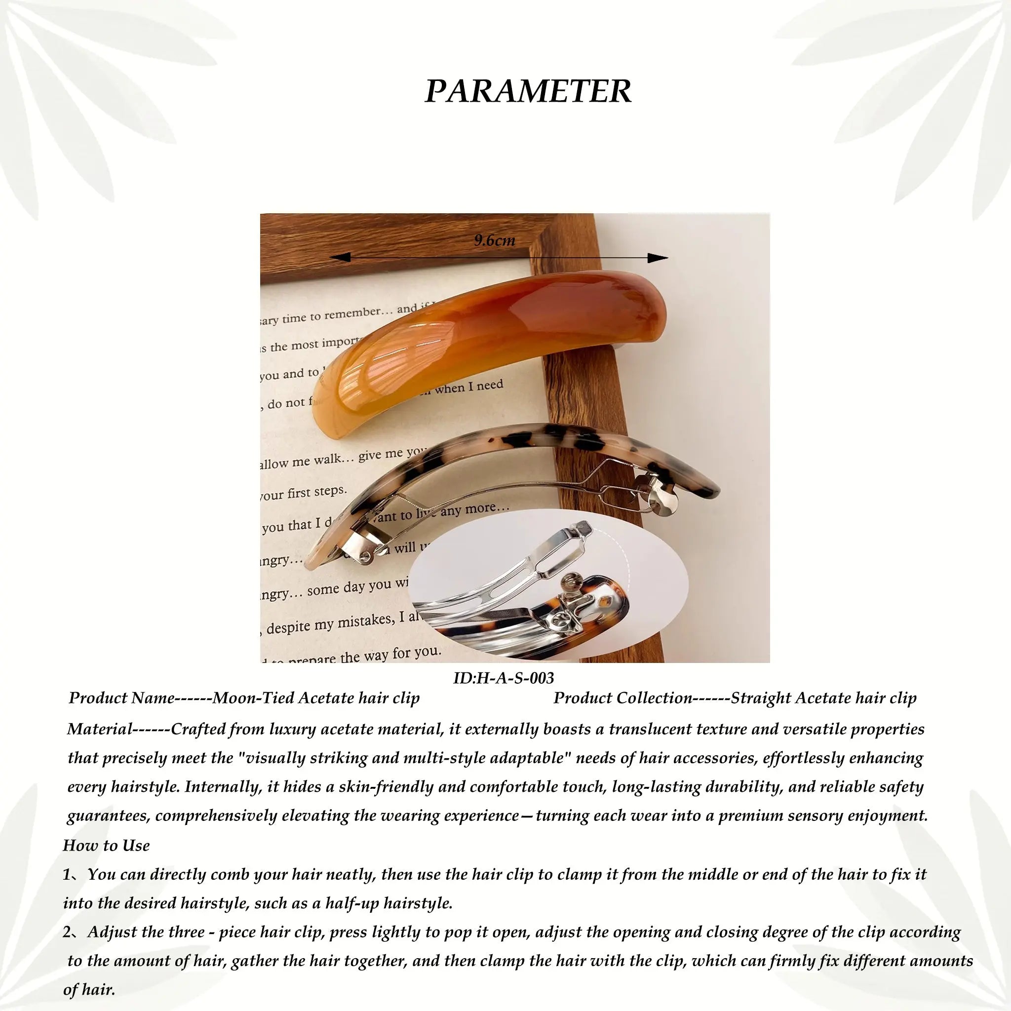 Moon-Tied Acetate hair clip STELATIDE