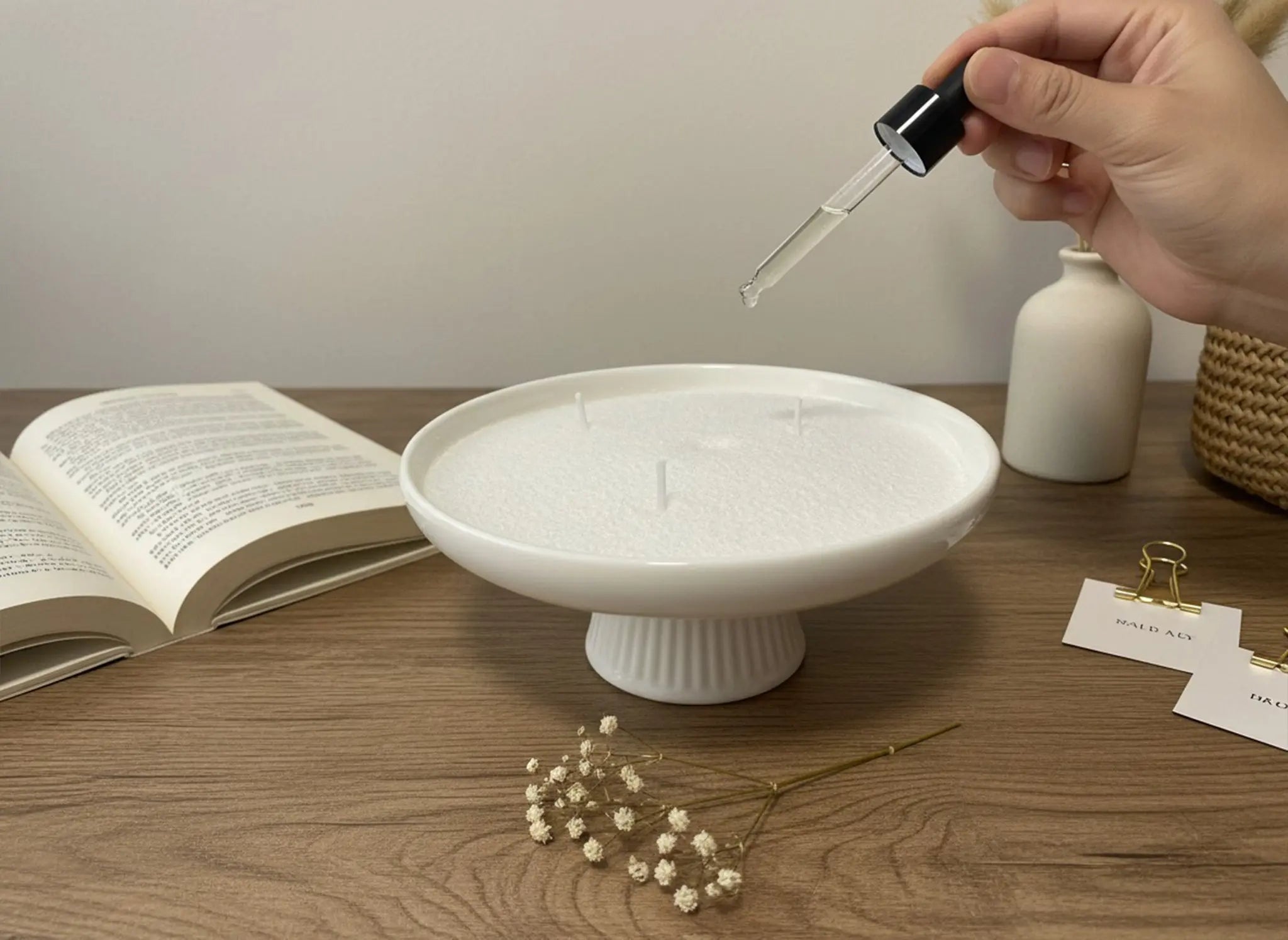 Pearled sand candle white 500g/18oz STELATIDE