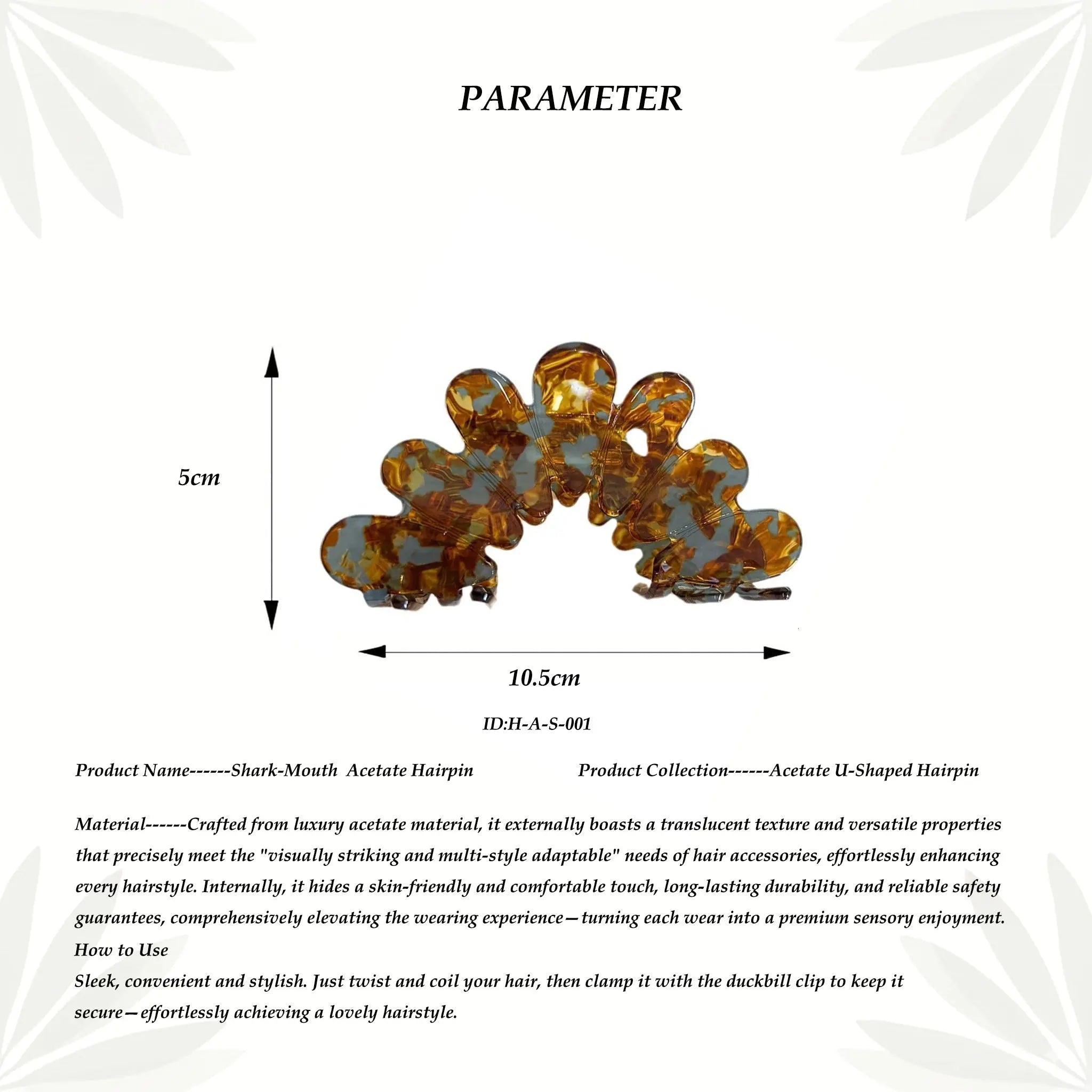 Shark-Mouth  Acetate Hairpin STELATIDE