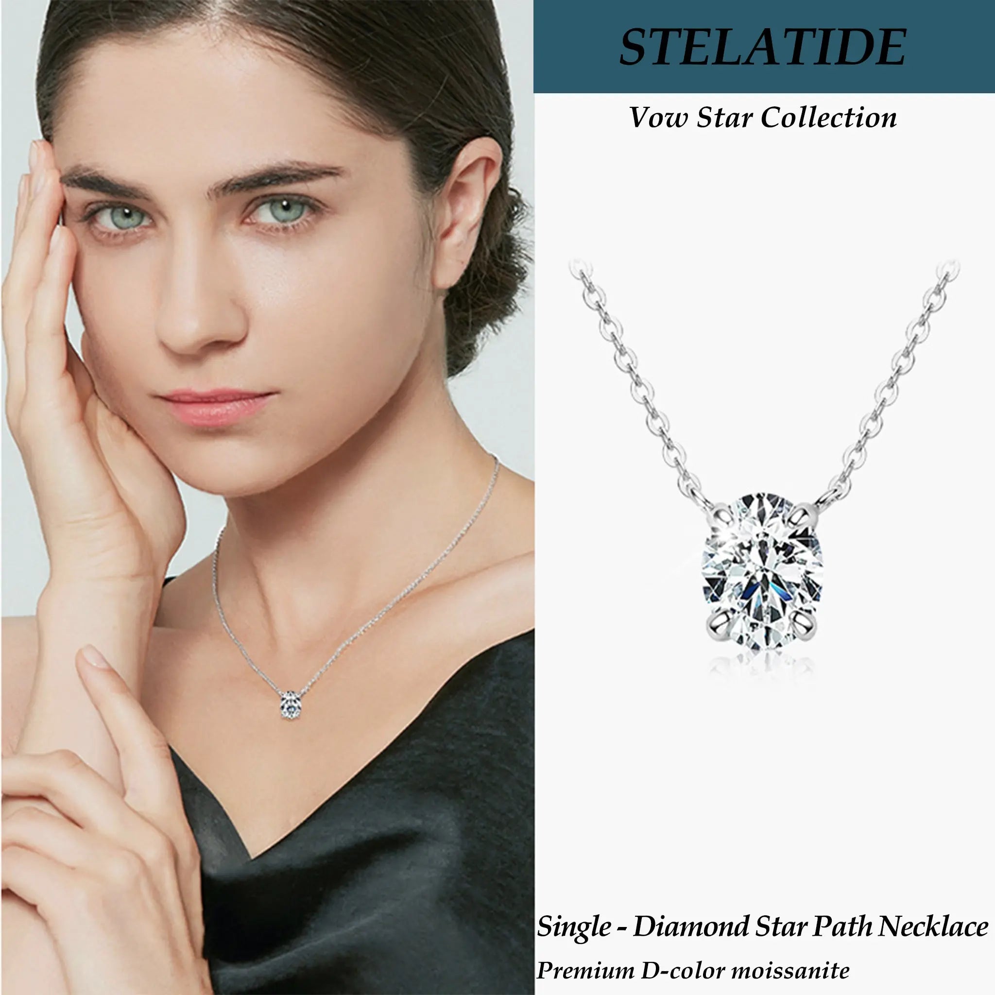 Single - Diamond Star Path Necklace STELATIDE