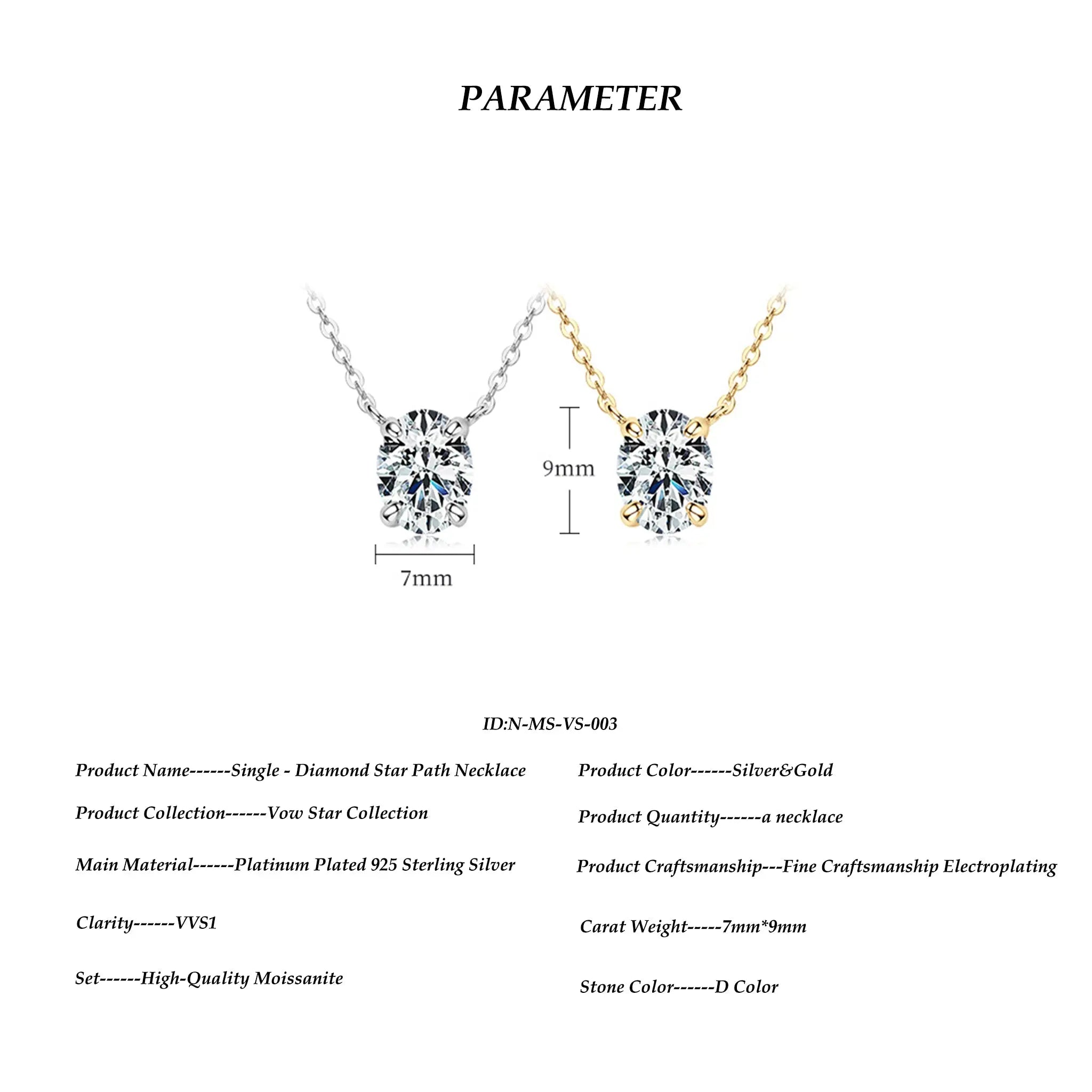Single - Diamond Star Path Necklace STELATIDE