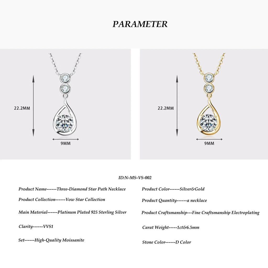 Three-Diamond Star Path Necklace STELATIDE