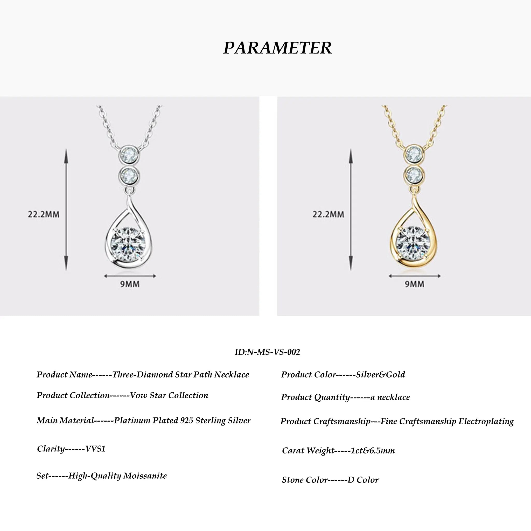 Three-Diamond Star Path Necklace STELATIDE