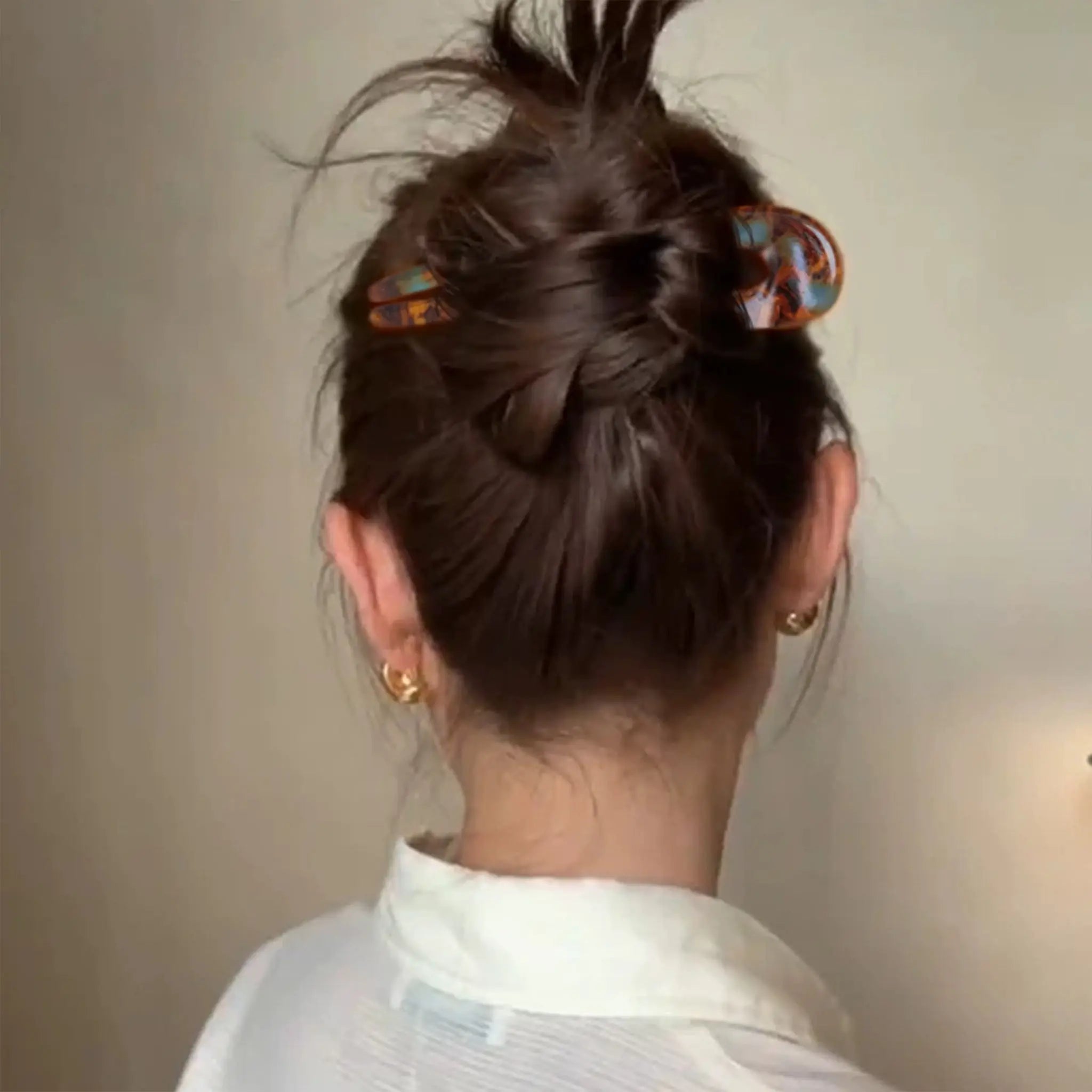 Vintage U-shaped Acetate Hairpin STELATIDE