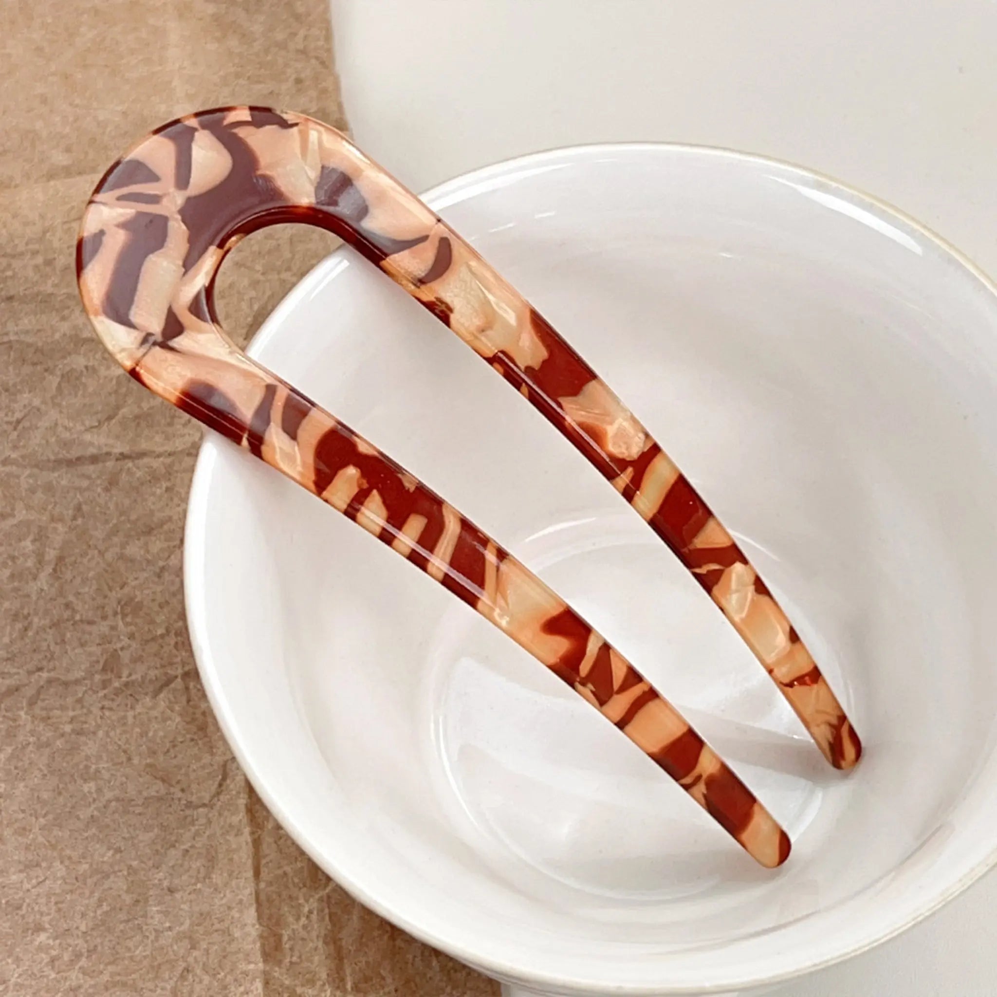 Vintage U-shaped Acetate Hairpin STELATIDE