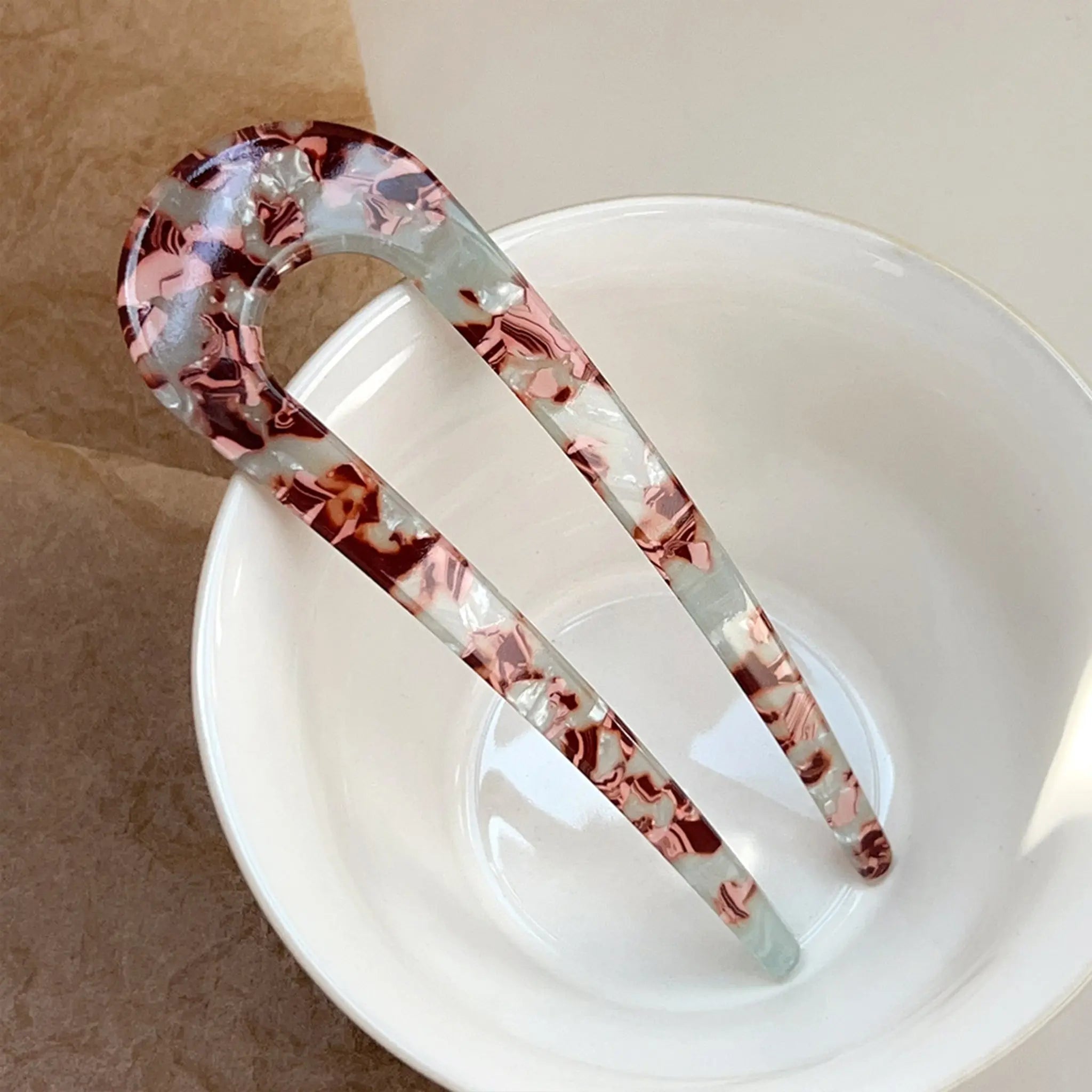 Vintage U-shaped Acetate Hairpin STELATIDE