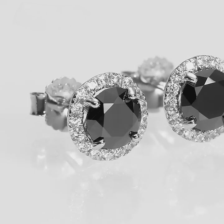Black Moissanite Stud Earrings