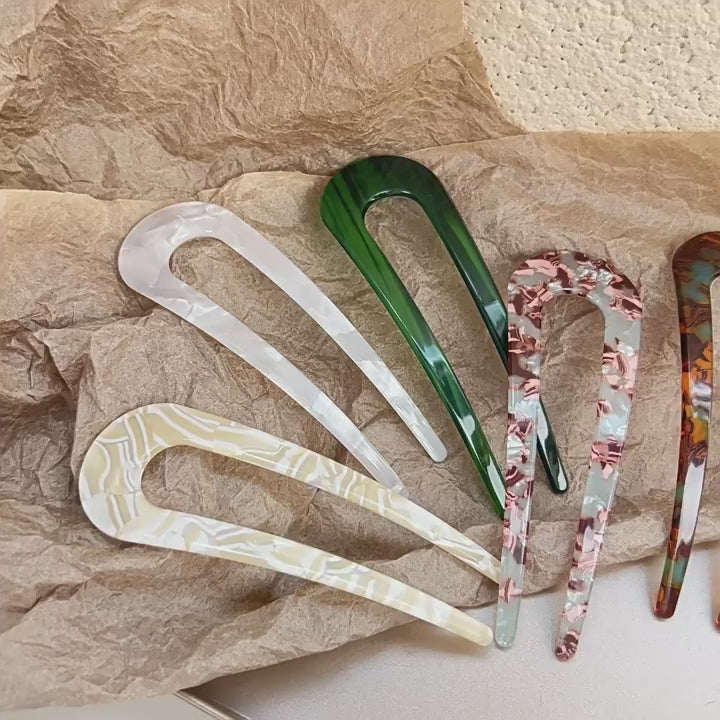 Vintage U-shaped Acetate Hairpin