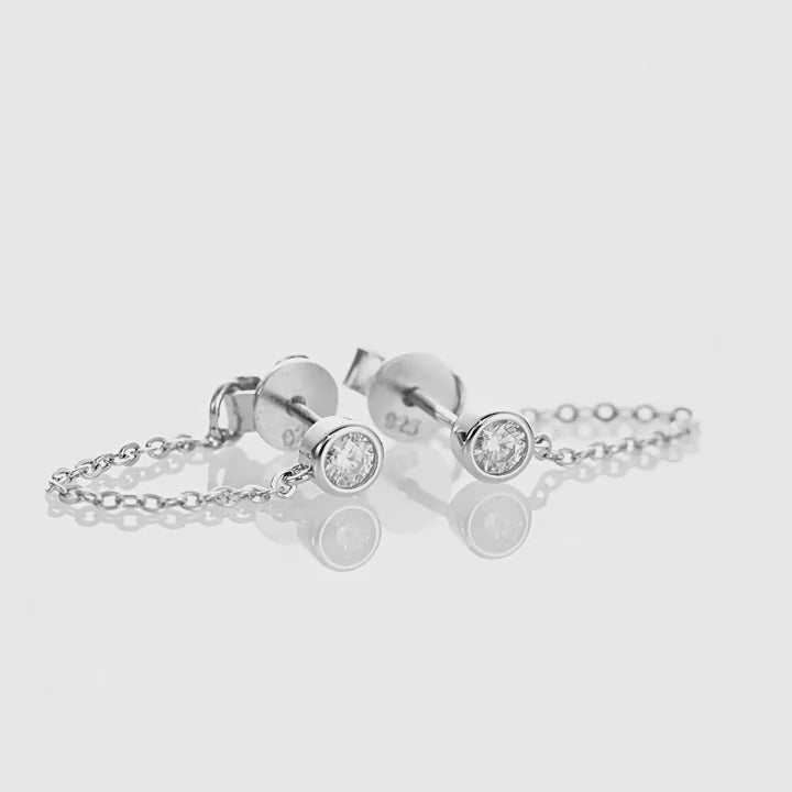 Glow moissanite tassel ear threads