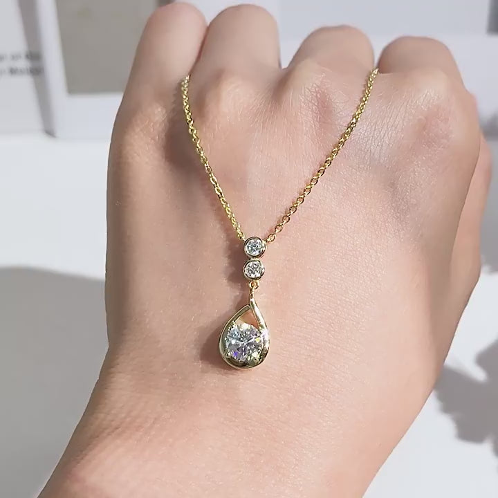 Three-Diamond Star Path Necklace
